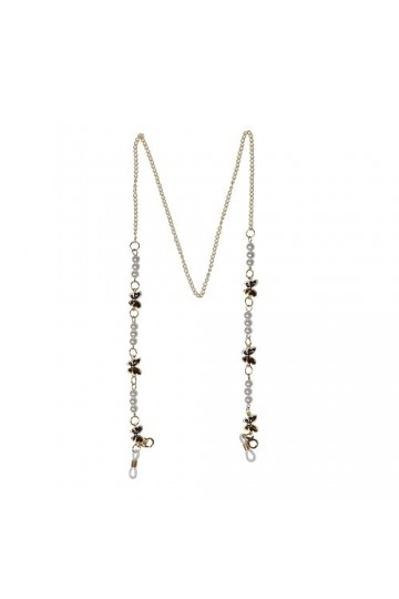 LEFEDA Lot de 2 chaînes de lunettes antidérapantes avec perles - Collier de lunettes de soleil - Sangle de lunettes de lectur