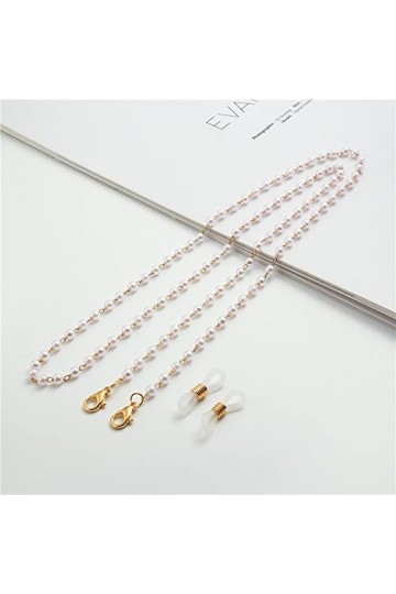 Mode Lunettes Chaîne Perle Perlée À La Mode Femmes À Lextérieur Décontracté Lunettes De Soleil Accessoire Collier Cadeau Sus