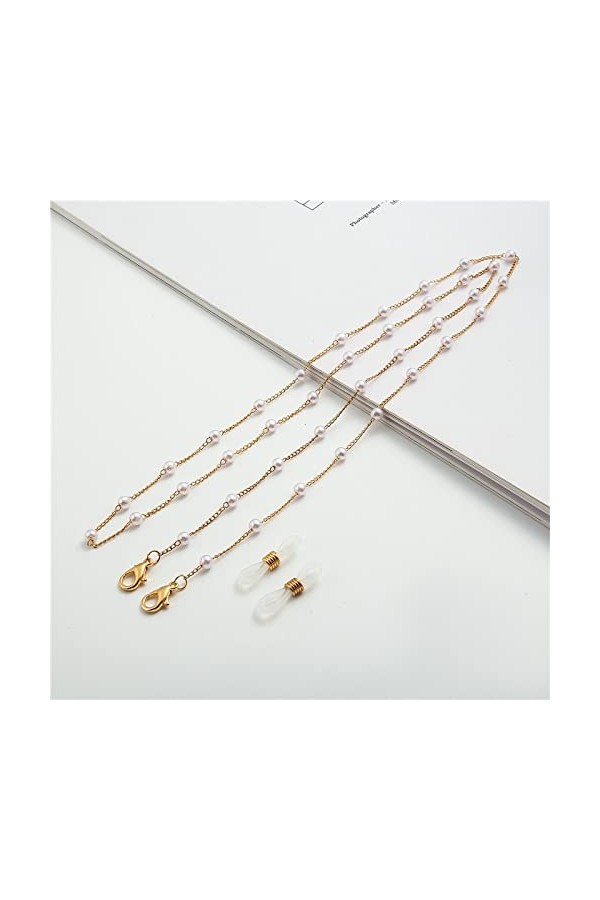 Mode Lunettes Chaîne Perle Perlée À La Mode Femmes À Lextérieur Décontracté Lunettes De Soleil Accessoire Collier Cadeau Sus