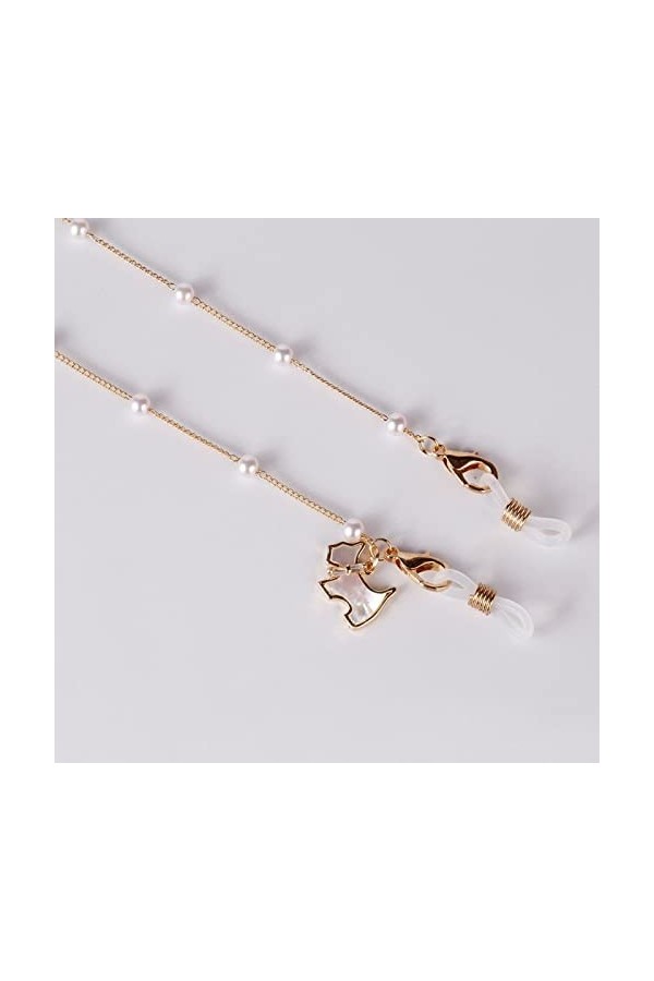 Mode Lunettes Chaîne Imitation Perle Perlée À La Mode Femmes À Lextérieur Décontracté Lunettes De Soleil Accessoire Collier 