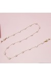 Chaîne De Lunettes De Soleil De Mode Chaîne Suspendue Pour Chaîne De Lunettes De Perles De Coeur Dor,4
