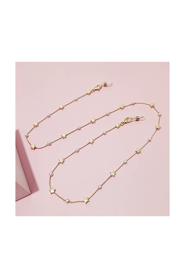 Chaîne De Lunettes De Soleil De Mode Chaîne Suspendue Pour Chaîne De Lunettes De Perles De Coeur Dor,4