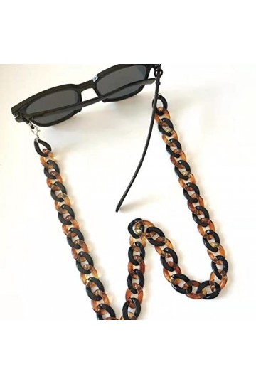 Chaînes À Lunettes Chaînes De Lunettes De Soleil Noires Lanière pour Femmes Hommes Chaînes De Lunettes en Cristal Anti-Perte 