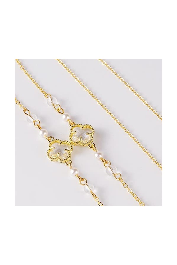 Chaînes À Lunettes Chaînes De Lunettes De Soleil en Cristal Lanière pour Femmes Hommes Chaînes De Lunettes Noires Anti-Perte 