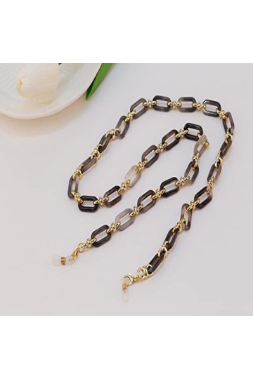 Chaînes À Lunettes Chaînes De Lunettes De Soleil Noires Lanière pour Femmes Hommes Chaînes De Lunettes en Cristal Anti-Perte 