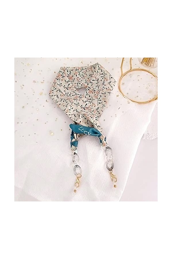 Chaînes À Lunettes Acrylique Impression Foulard en Soie Conception Lunettes Chaîne Bijoux Longe Femmes Lunettes De Soleil Cha