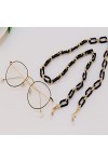 Chaînes À Lunettes Chaînes De Lunettes De Soleil Noires Lanière pour Femmes Hommes Chaînes De Lunettes en Cristal Anti-Perte 