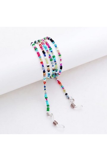 LEFEDA Lot de 2 sangles de lunettes colorées pour lunettes de soleil, support de lunettes de lecture, cordon de perles fait à