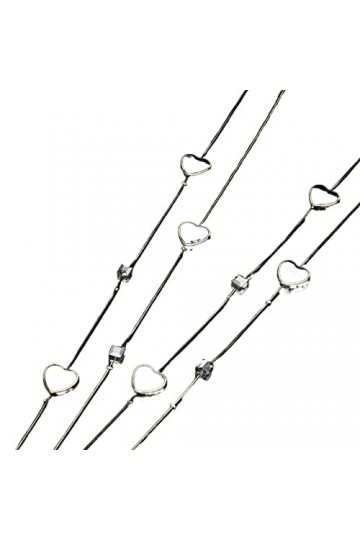 ENLLY Lunettes Chaînes De Lunettes for Femmes Pendentif en Forme De Coeur Noir Cordon De Lunettes De Mode À Double Couche