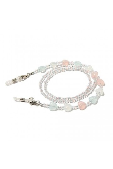 LEFEDA Lot de 2 chaînes de lunettes antidérapantes pour homme et femme, sans couleur, taille unique