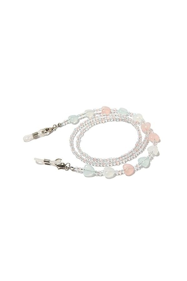 LEFEDA Lot de 2 chaînes de lunettes antidérapantes pour homme et femme, sans couleur, taille unique