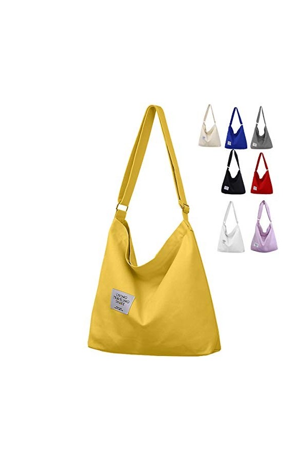 ZhengYue Sac Toile Femme Sac en toile Cabas sac Femmes Sac Fourre Tout Femme Tote Bag Sac Tendance Sac Shopping Femme