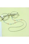 LEFEDA Lot de 2 chaînes de lunettes antidérapantes pour homme et femme, sans couleur, taille unique
