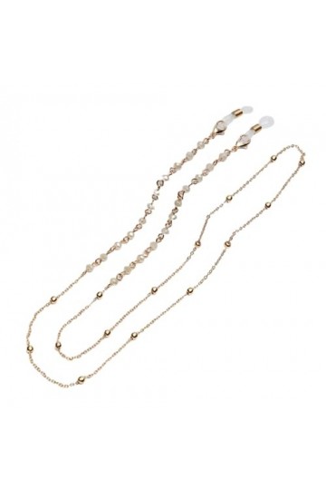 LEFEDA Lot de 2 chaînes de lunettes antidérapantes avec perles - Pour homme et femme - Chaîne de lunettes de soleil à suspend