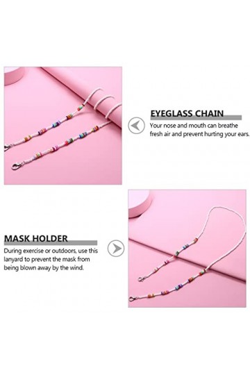 STOBOK 6 Pcs Masque Chaîne Anti-Chute Lunettes Pour Lunettes Cordon Élastique Couvre-Visage Support De Chaîne Boucle DOreill