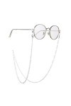 LEFEDA Lot de 2 chaînes de lunettes en métal pour lunettes de soleil et lunettes de lecture, sans couleur, taille unique