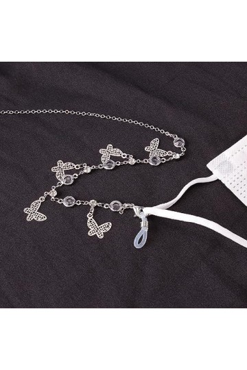 Lot de 3 sangles de lunettes de soleil avec support de lunettes de soleil pour femme avec pendentif papillon, sans couleur, t