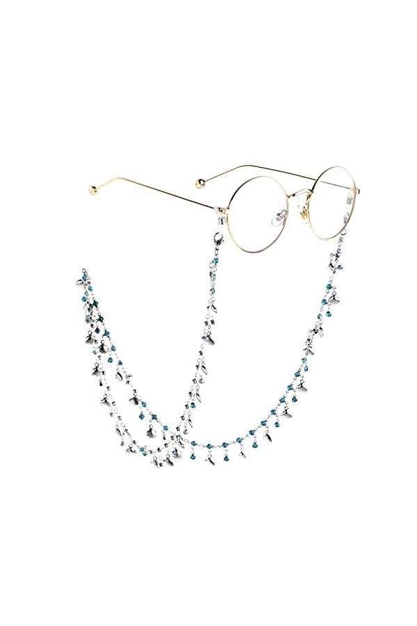 HOOENG Sangle de Lunettes Lunettes lanière for Femmes perlé Double Couche Masque chaînes élégant Lunettes retenue Lunettes ch