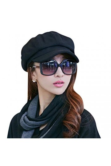 Chapeau Baker Boy en laine style français béret en laine 8 panneaux dhiver chaud Newsboy à visière chic bonnet dautomne ext