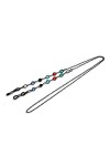 ZZSRJ Mode Dames Hommes Lunettes de Soleil lanière coloré Perles Collier chaîne de Lunettes Color : Svart 