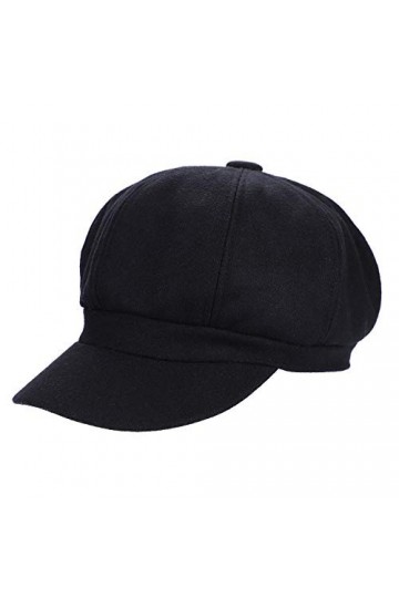 Chapeau Baker Boy en laine style français béret en laine 8 panneaux dhiver chaud Newsboy à visière chic bonnet dautomne ext