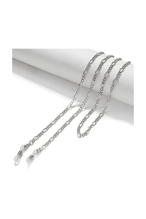 LEFEDA Lot de 3 sangles de lunettes en métal pour lunettes de soleil, lunettes de lecture, masque, A8, taille unique