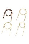 HczIon Chaîne Lunettes Lot De 4 Chaînes De Verres,Chaîne D’Oreille De Blé,Chaîne De Lunettes Ballade Avec Support,Chaîne De L
