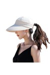 CHIC DIARY Chapeau de soleil pour femme - Protection solaire - Avec grand bord - Pour le golf et lextérieur, Noir , taille u