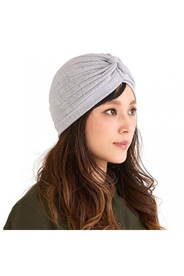 CHARM Casualbox | Dames Mode Turban Chapeau Feuille Motif Pastel Couleur Mignon Bohémien Chic Afro Accessoire Gris