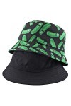 CHIC DIARY Chapeau bob réversible pour homme et femme - Pliable - Unisexe - Coton - Imprimé double face - Noir, Noir , taille