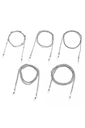 HczIon Chaîne Lunettes Ensemble De 6 Pièces De Chaînes De Lunettes Stand Verres Chaîne Collier Verres Accessoires En Verre Lo