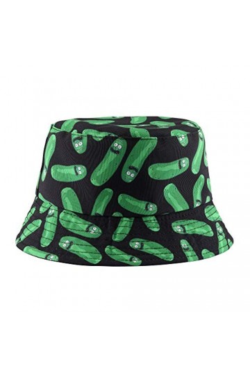 CHIC DIARY Chapeau bob réversible pour homme et femme - Pliable - Unisexe - Coton - Imprimé double face - Noir, Noir , taille