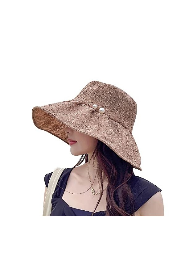 CHIC DIARY Chapeau de soleil pour femme à large bord - Chapeau souple pour femme - Casquette pliable - Protection UV UPF 50+,