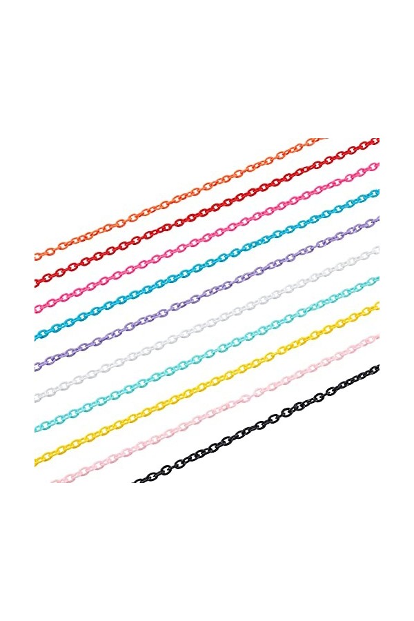 SUPERFINDINGS 74.3cm 6 couleurs Cordon Lunettes Style de Pierres Précieuses Chaînes de Trombone en Acrylique et Aluminium Cha