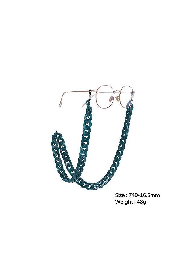 kkjoy Chaîne de lunettes de soleil unisexe en acrylique cordon de masque pour homme et femme