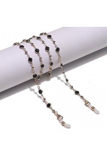 LEFEDA Lot de 2 chaînes de lunettes antidérapantes à perles pour homme et femme, sans couleur, taille unique