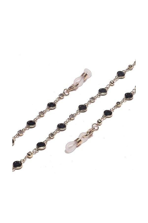 LEFEDA Lot de 2 chaînes de lunettes antidérapantes à perles pour homme et femme, sans couleur, taille unique