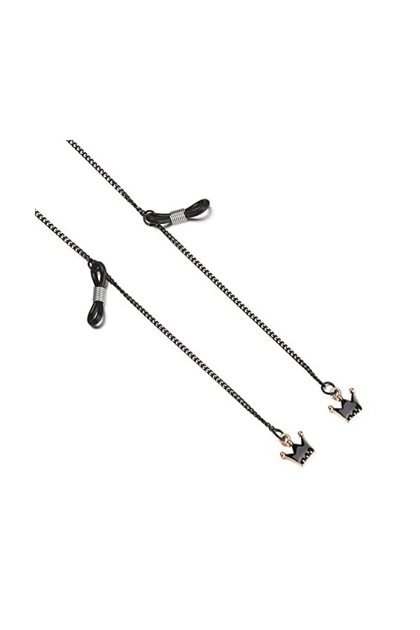 XIDUO 1 chaîne à lunettes en métal noir avec cordon pour lunettes de soleil couleur : noir, taille : 75 cm 