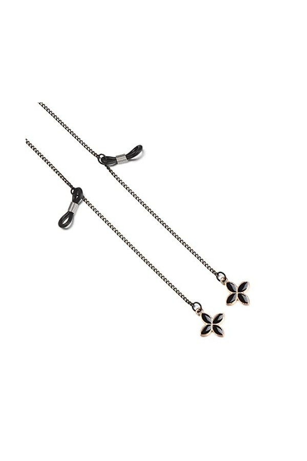 XIDUO 1 chaîne à lunettes en métal noir avec cordon pour lunettes de soleil couleur : noir, taille : 75 cm 
