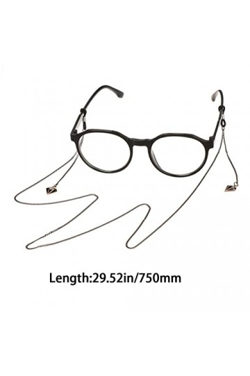 XIDUO 1 chaîne à lunettes en métal noir avec cordon pour lunettes de soleil couleur : noir, taille : 75 cm 