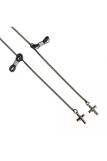 XIDUO 1 chaîne à lunettes en métal noir avec cordon pour lunettes de soleil couleur : noir, taille : 75 cm 