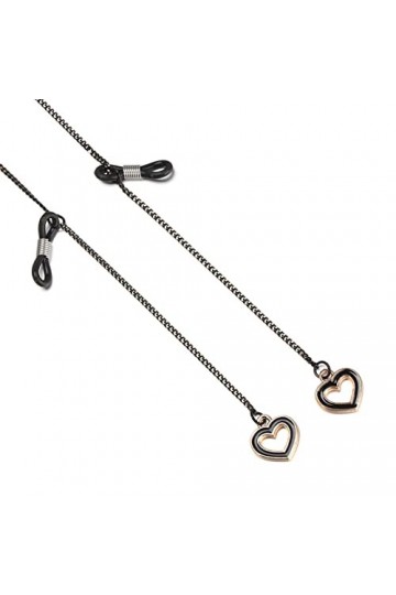 XIDUO 1 chaîne à lunettes en métal noir avec cordon pour lunettes de soleil couleur : noir, taille : 75 cm 