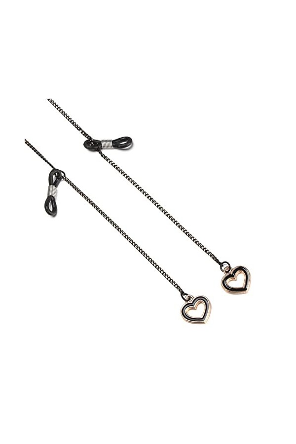 XIDUO 1 chaîne à lunettes en métal noir avec cordon pour lunettes de soleil couleur : noir, taille : 75 cm 