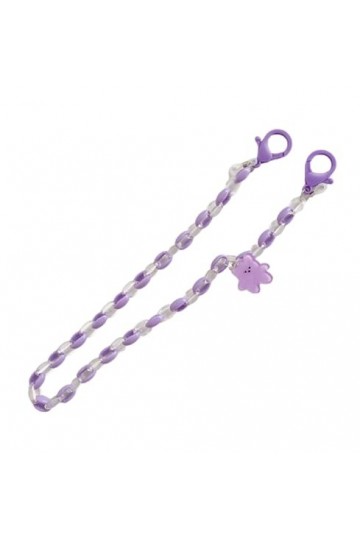 LEFEDA Lot de 3 chaînes de lunettes colorées en acrylique pour filles - Porte-lunettes de soleil antidérapant, violet, taille