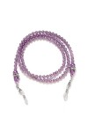 LEFEDA Lot de 3 chaînes de lunettes faites à la main avec perles antidérapantes pour femme, violet, taille unique