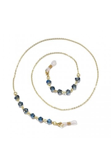 LEFEDA Lot de 2 sangles de lunettes de soleil avec support de lunettes de soleil - Perles de verre cristal - Antidérapantes, 