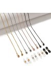 LEFEDA Lot de 4 sangles de lunettes en métal pour lunettes de soleil - Chaîne de cou à suspendre - Support de chaîne de lunet
