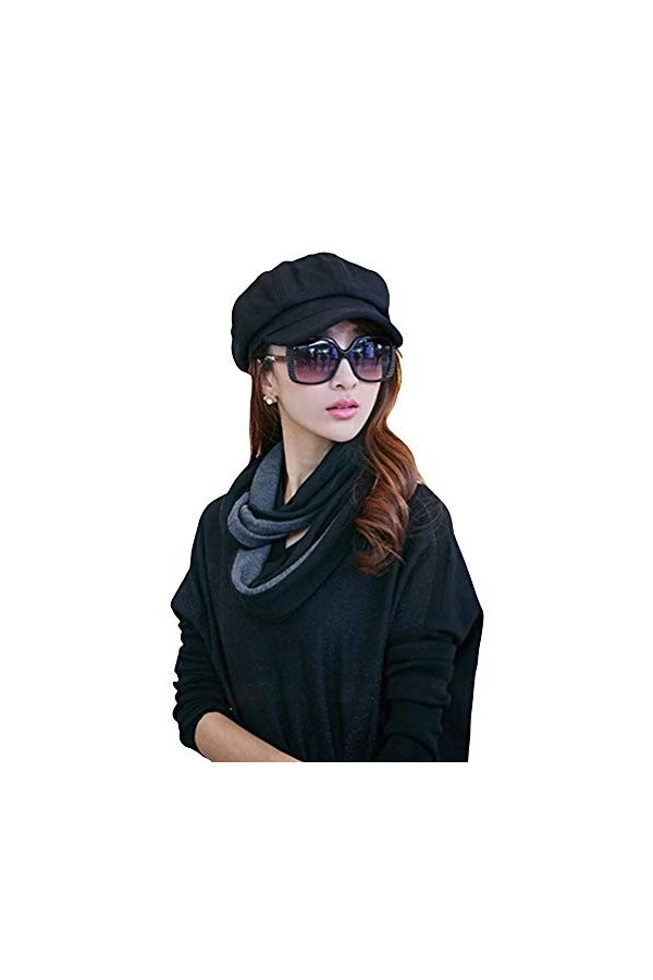 Femmes Automne Hiver chaud Béret Mode 8 panneaux Baker Boy Casquette