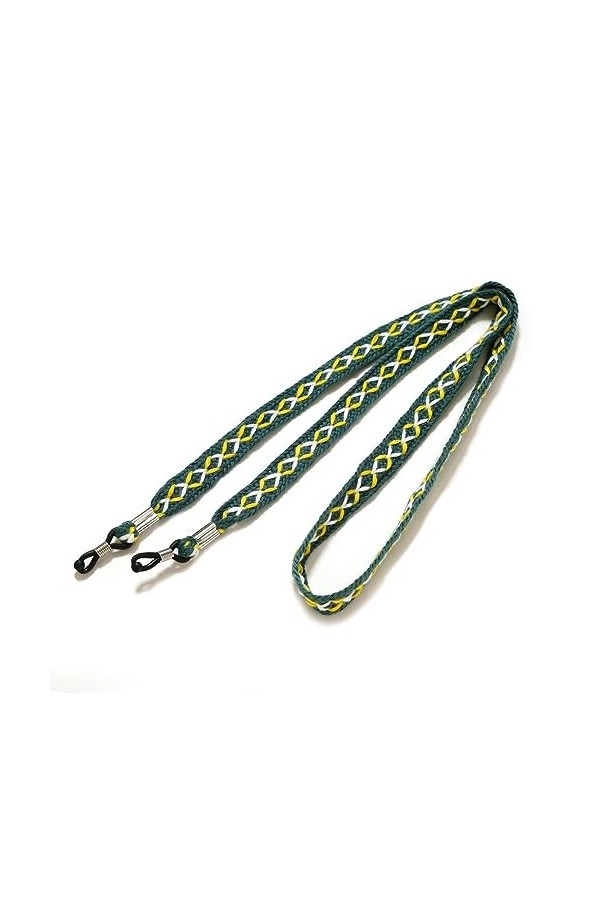 LEFEDA Lot de 5 sangles de lunettes tressées antidérapantes pour lunettes de soleil de sport - Pour homme et femme, Vert, tai
