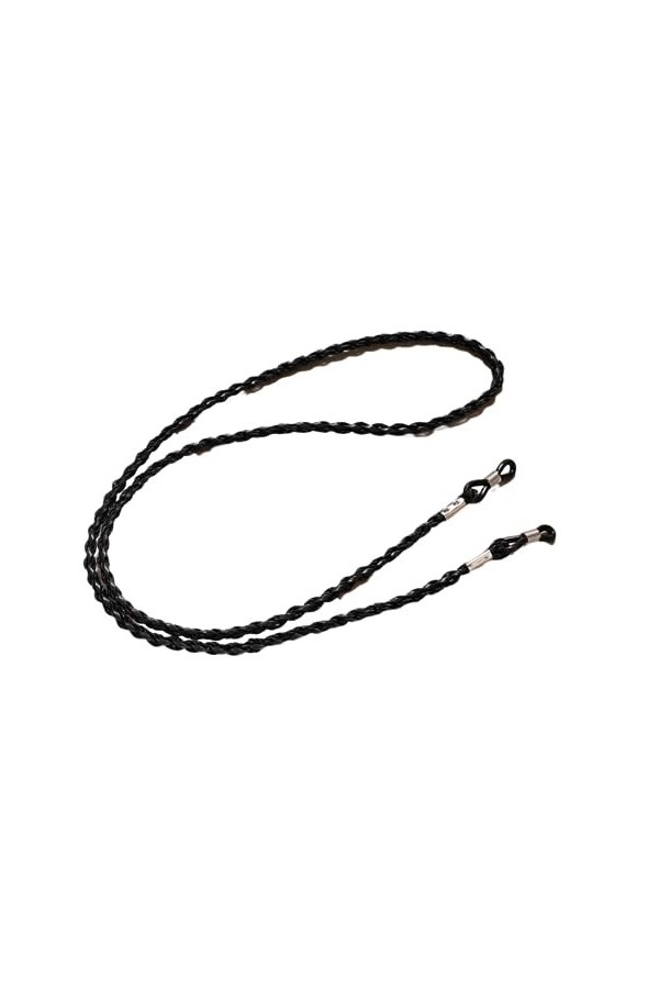 LEFEDA Lot de 5 sangles de lunettes en cuir antidérapant pour homme et femme, Noir , taille unique